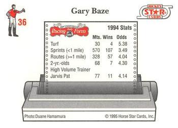 1995 Jockey Star #36 Gary Baze Back